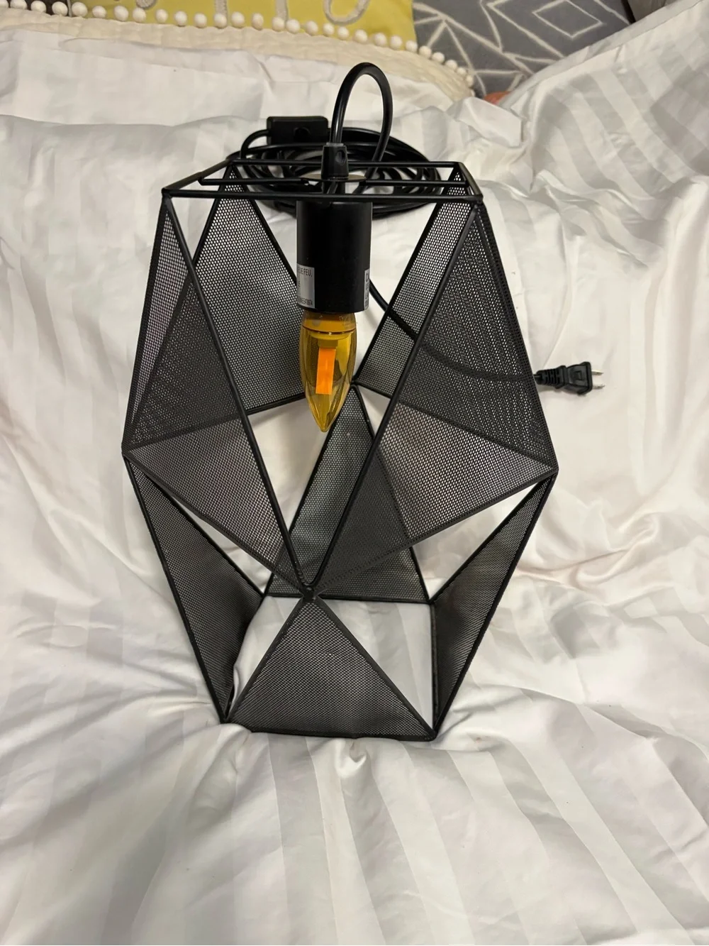 Black Geometric Metal Table Lamp Accent Light